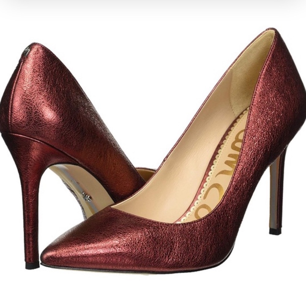 Sam Edelman Metallic Burgundy Heels